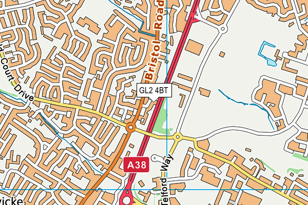 GL2 4BT map - OS VectorMap District (Ordnance Survey)