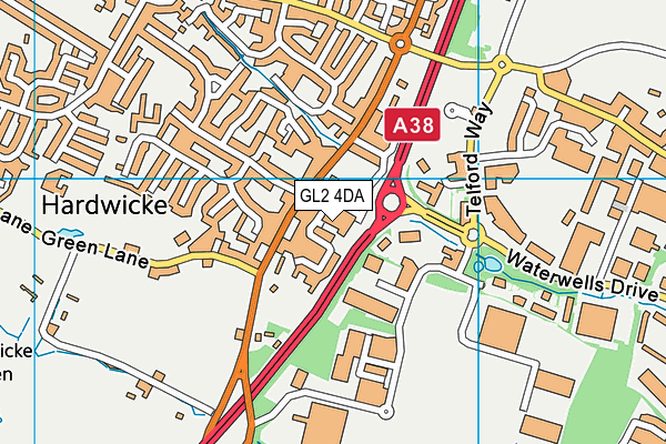 GL2 4DA map - OS VectorMap District (Ordnance Survey)