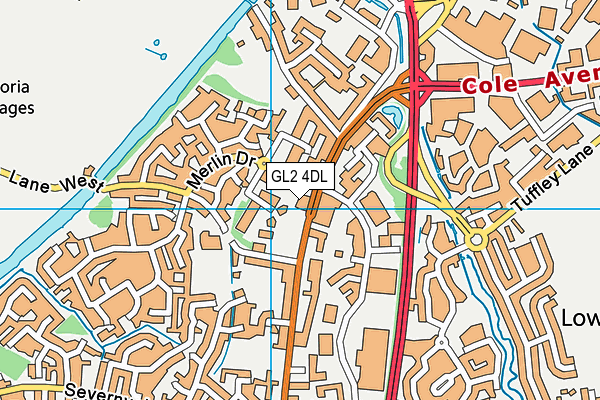 GL2 4DL map - OS VectorMap District (Ordnance Survey)