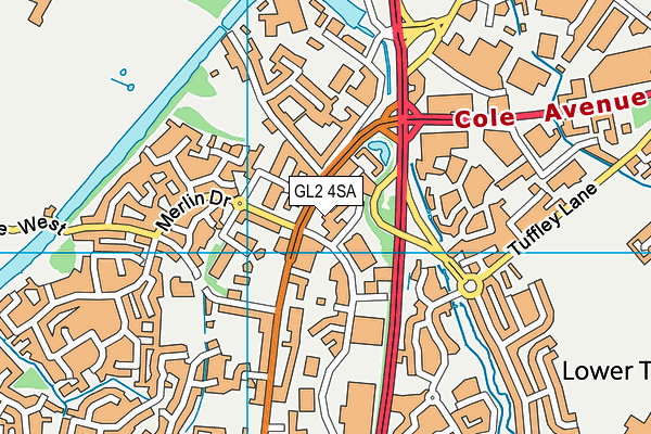 GL2 4SA map - OS VectorMap District (Ordnance Survey)