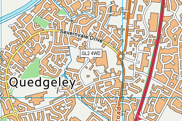 Beech Green Primary School map (GL2 4WD) - OS VectorMap District (Ordnance Survey)
