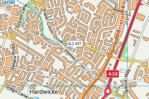 GL2 4XT map - OS VectorMap District (Ordnance Survey)