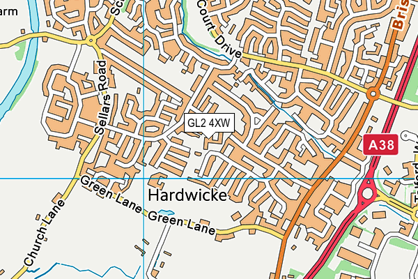 GL2 4XW map - OS VectorMap District (Ordnance Survey)