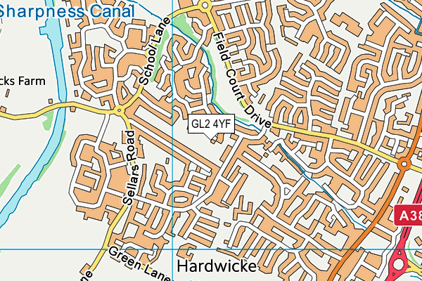 GL2 4YF map - OS VectorMap District (Ordnance Survey)