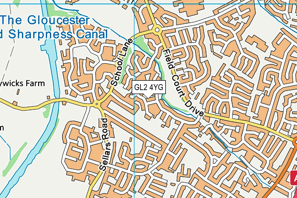 GL2 4YG map - OS VectorMap District (Ordnance Survey)