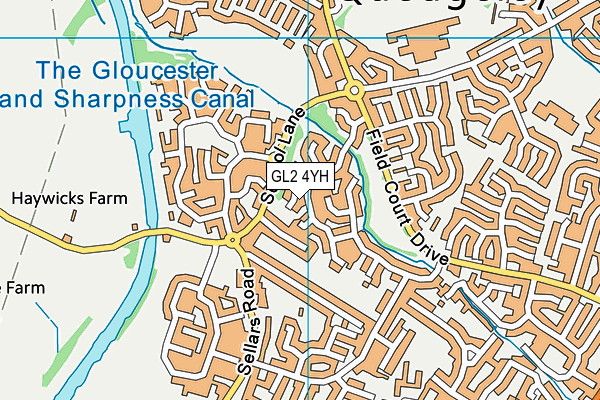 GL2 4YH map - OS VectorMap District (Ordnance Survey)