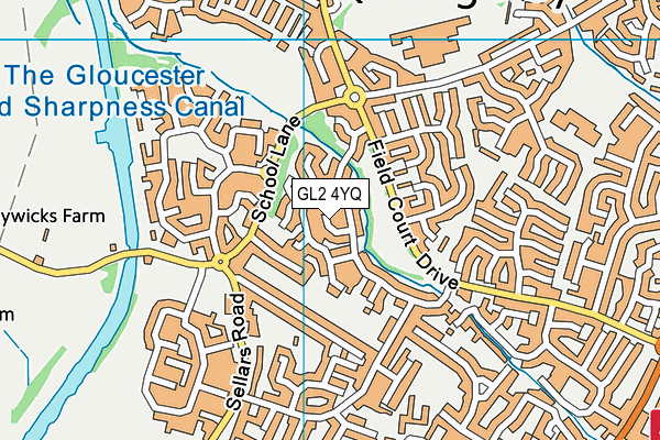 GL2 4YQ map - OS VectorMap District (Ordnance Survey)