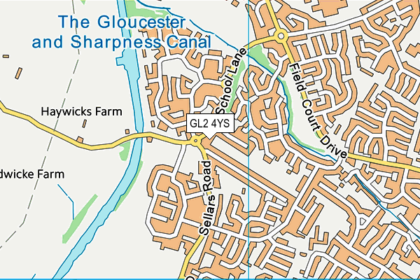 GL2 4YS map - OS VectorMap District (Ordnance Survey)