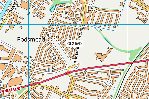 GL2 5AD map - OS VectorMap District (Ordnance Survey)