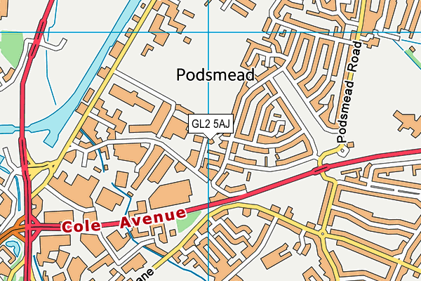 GL2 5AJ map - OS VectorMap District (Ordnance Survey)