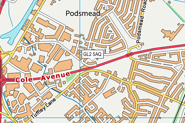 GL2 5AQ map - OS VectorMap District (Ordnance Survey)