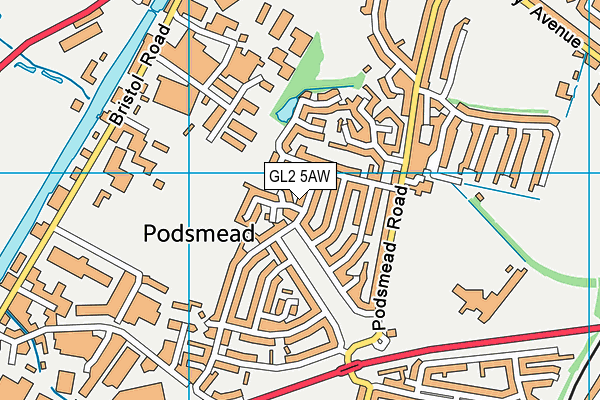 GL2 5AW map - OS VectorMap District (Ordnance Survey)