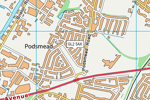 GL2 5AX map - OS VectorMap District (Ordnance Survey)