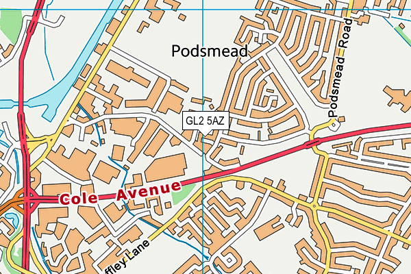 GL2 5AZ map - OS VectorMap District (Ordnance Survey)