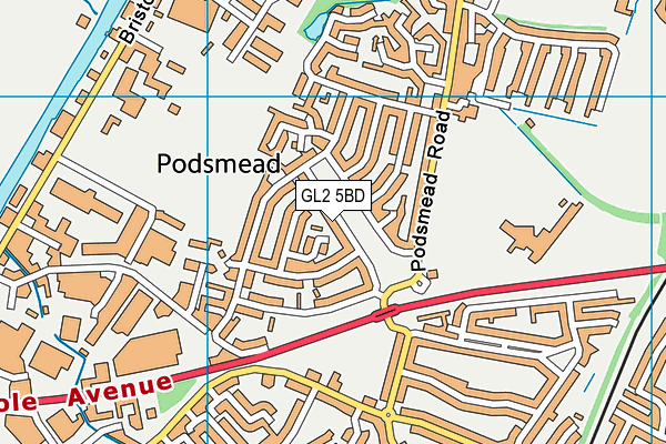 GL2 5BD map - OS VectorMap District (Ordnance Survey)