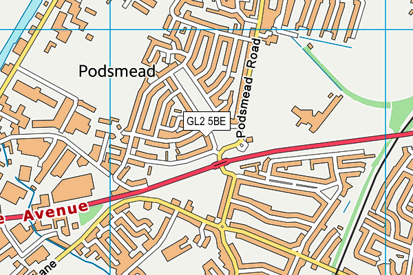 GL2 5BE map - OS VectorMap District (Ordnance Survey)