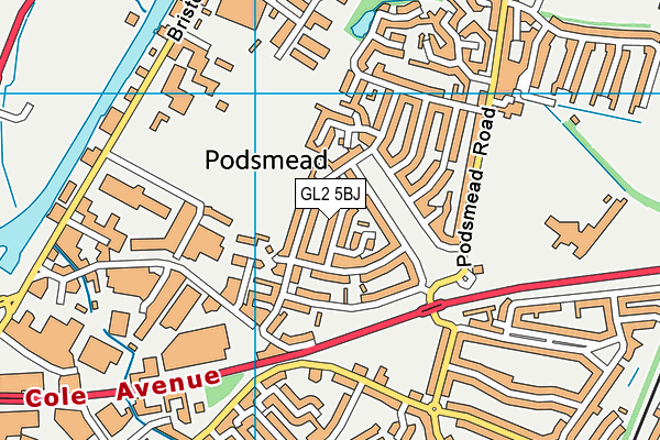 GL2 5BJ map - OS VectorMap District (Ordnance Survey)