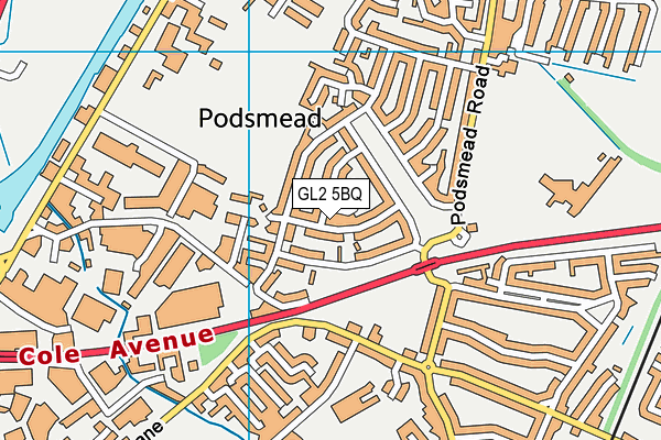 GL2 5BQ map - OS VectorMap District (Ordnance Survey)