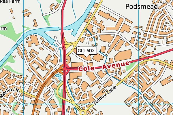 GL2 5DX map - OS VectorMap District (Ordnance Survey)