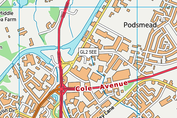 GL2 5EE map - OS VectorMap District (Ordnance Survey)