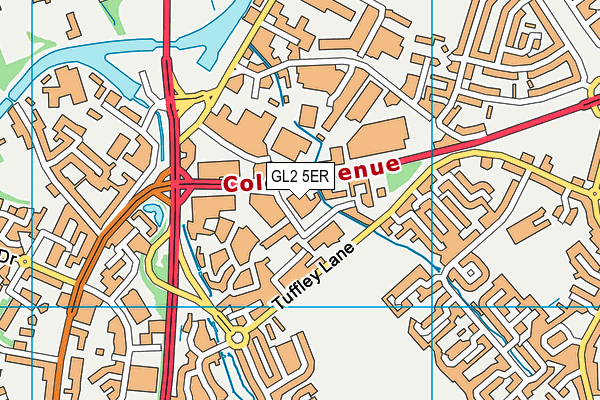 GL2 5ER map - OS VectorMap District (Ordnance Survey)