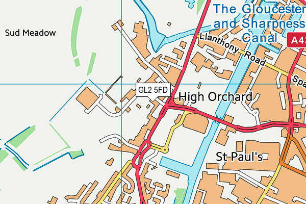 Gloucester City Afc (Tigerturf Stadium) map (GL2 5FD) - OS VectorMap District (Ordnance Survey)