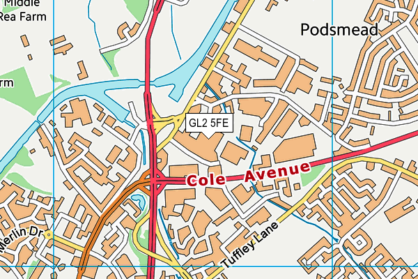 GL2 5FE map - OS VectorMap District (Ordnance Survey)