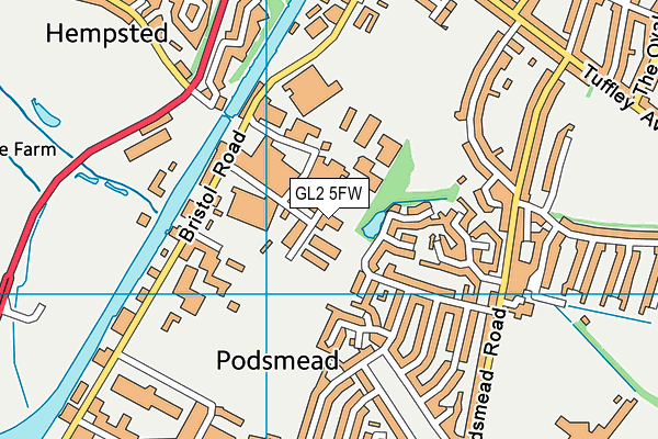 GL2 5FW map - OS VectorMap District (Ordnance Survey)