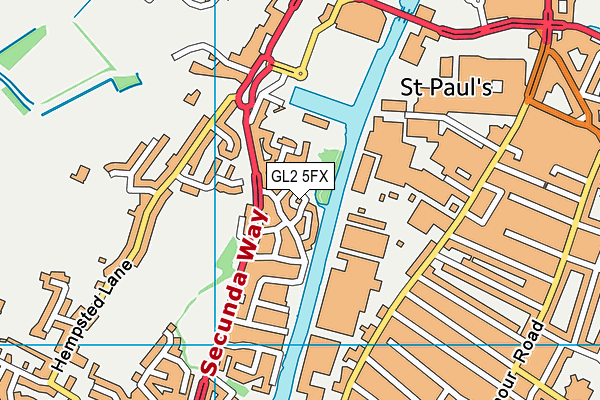 GL2 5FX map - OS VectorMap District (Ordnance Survey)