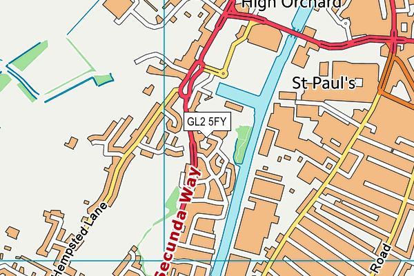 GL2 5FY map - OS VectorMap District (Ordnance Survey)