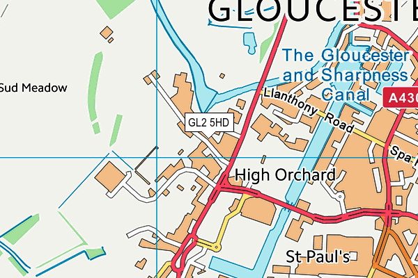 GL2 5HD map - OS VectorMap District (Ordnance Survey)