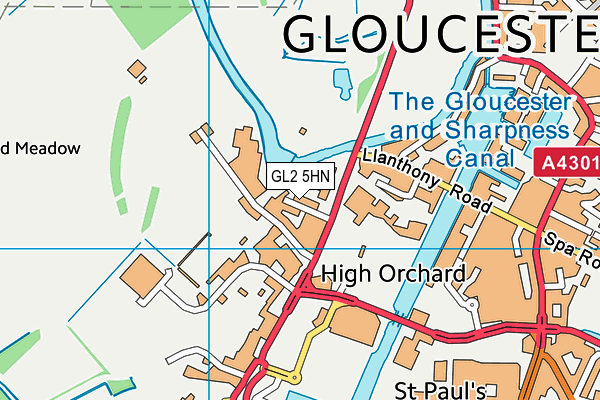 GL2 5HN map - OS VectorMap District (Ordnance Survey)