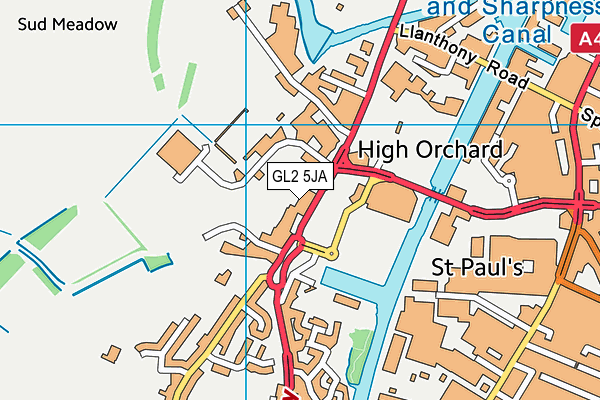 GL2 5JA map - OS VectorMap District (Ordnance Survey)