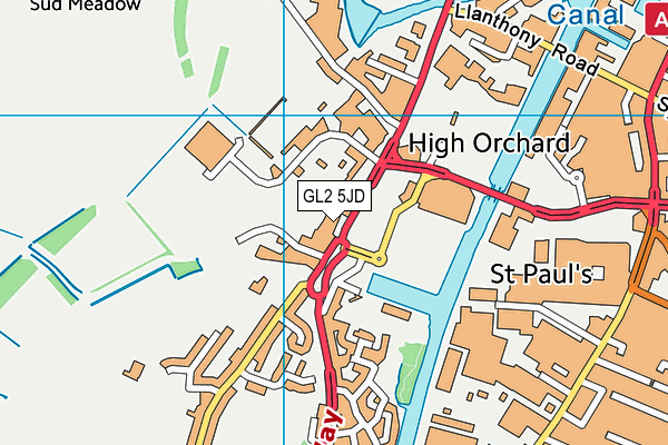 GL2 5JD map - OS VectorMap District (Ordnance Survey)