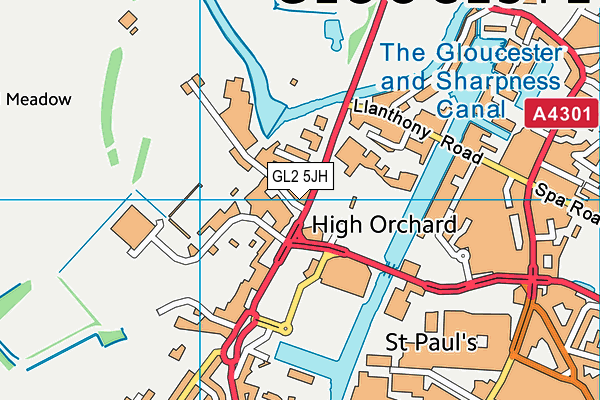 GL2 5JH map - OS VectorMap District (Ordnance Survey)