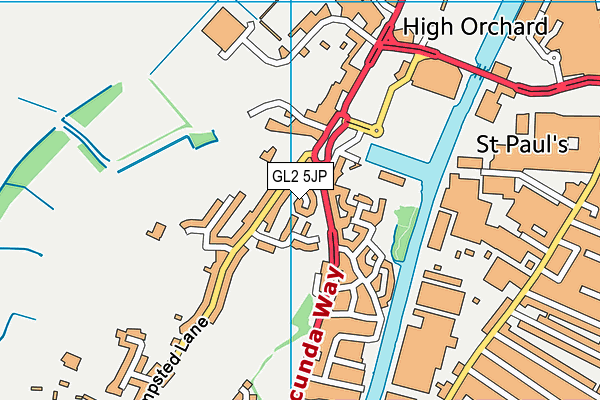 GL2 5JP map - OS VectorMap District (Ordnance Survey)