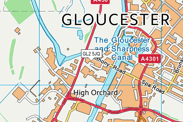 GL2 5JQ map - OS VectorMap District (Ordnance Survey)