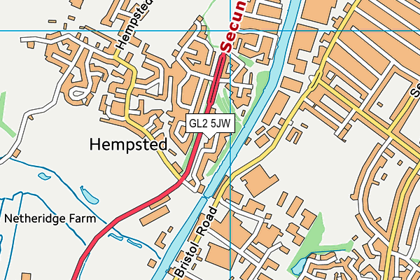 GL2 5JW map - OS VectorMap District (Ordnance Survey)