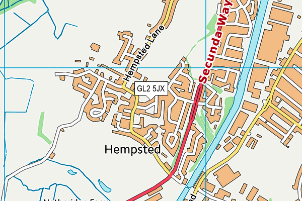 GL2 5JX map - OS VectorMap District (Ordnance Survey)