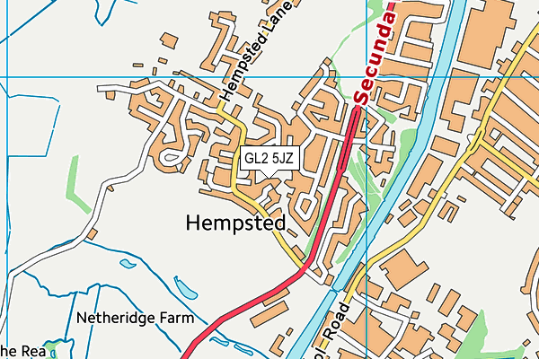 GL2 5JZ map - OS VectorMap District (Ordnance Survey)