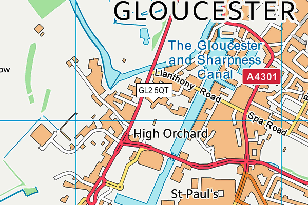 GL2 5QT map - OS VectorMap District (Ordnance Survey)