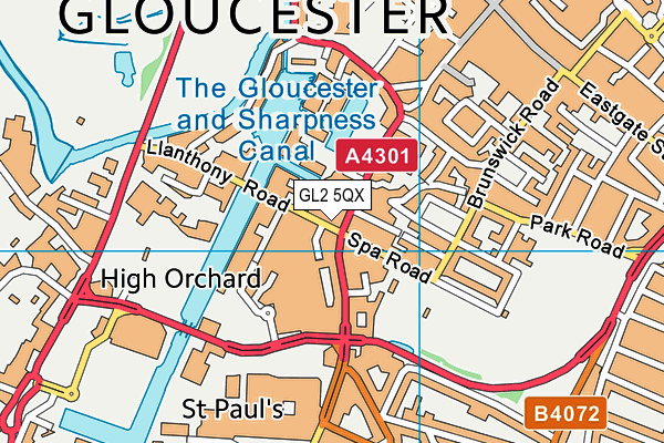 GL2 5QX map - OS VectorMap District (Ordnance Survey)