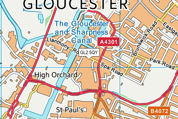 GL2 5QY map - OS VectorMap District (Ordnance Survey)