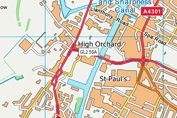 GL2 5SA map - OS VectorMap District (Ordnance Survey)