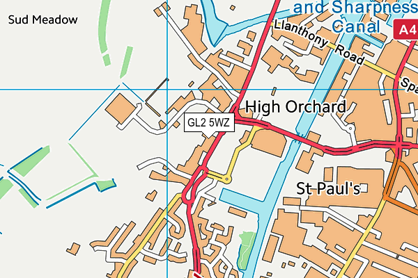 GL2 5WZ map - OS VectorMap District (Ordnance Survey)