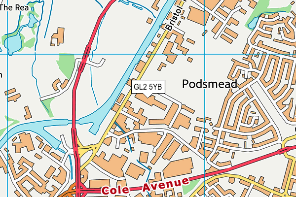 GL2 5YB map - OS VectorMap District (Ordnance Survey)