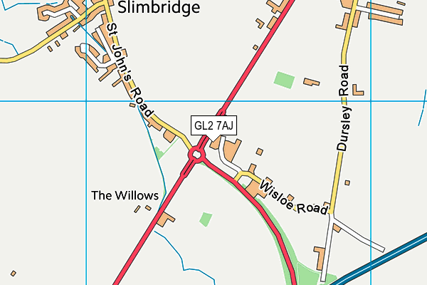 GL2 7AJ map - OS VectorMap District (Ordnance Survey)