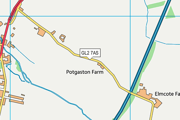 GL2 7AS map - OS VectorMap District (Ordnance Survey)