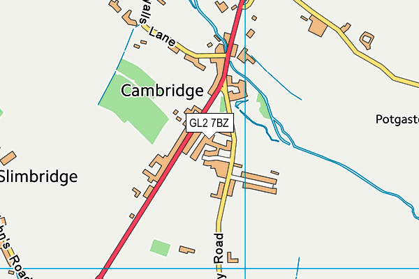 GL2 7BZ map - OS VectorMap District (Ordnance Survey)