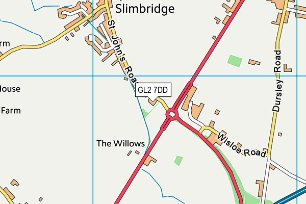 GL2 7DD map - OS VectorMap District (Ordnance Survey)